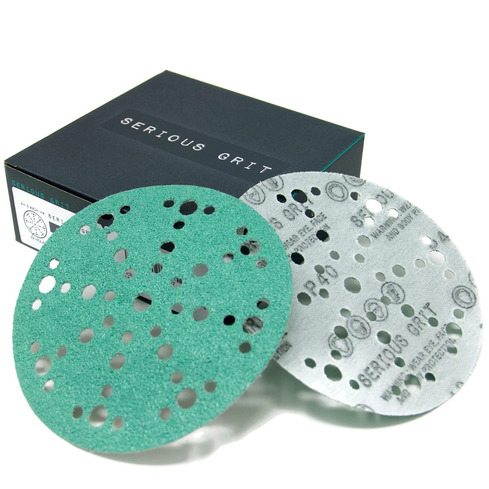– 6-Inch 49-Hole 40 Grit Sanding Discs – Heavy-Duty Hook & Loop Film Discs – …