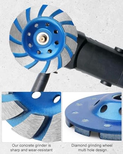 4 1/2 inch Diamond Concrete Grinding Wheel, 12-Segment | 1.0 Segment Turbo