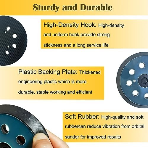 2 Pack Replacement Sander Pads for 5″ Dewalt Sander, 8-Hole Hook and Loop Sandin