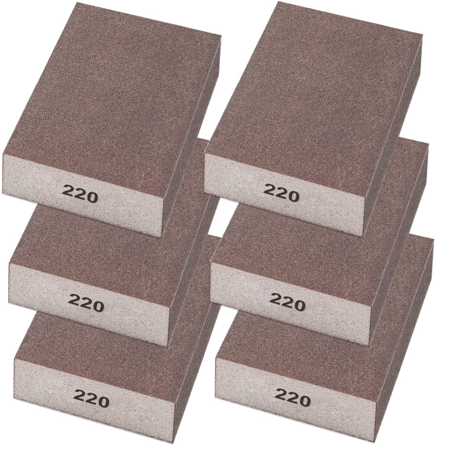 Sanding Sponge 6 Pack, 220 Grit Washable Reusable Sandpaper Blocks
