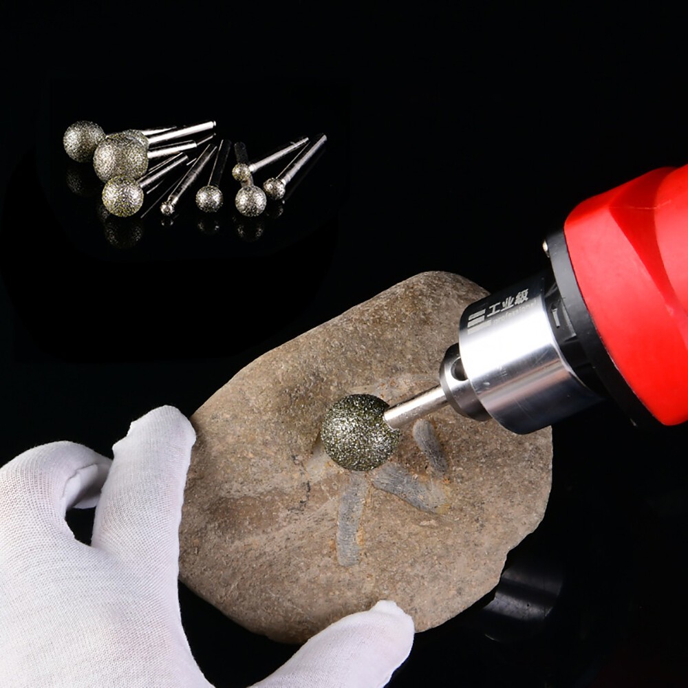 4mm~18mm Diamond Burr Grinding Head Drill 3/6mm Shank Carbide Rotary Tools File