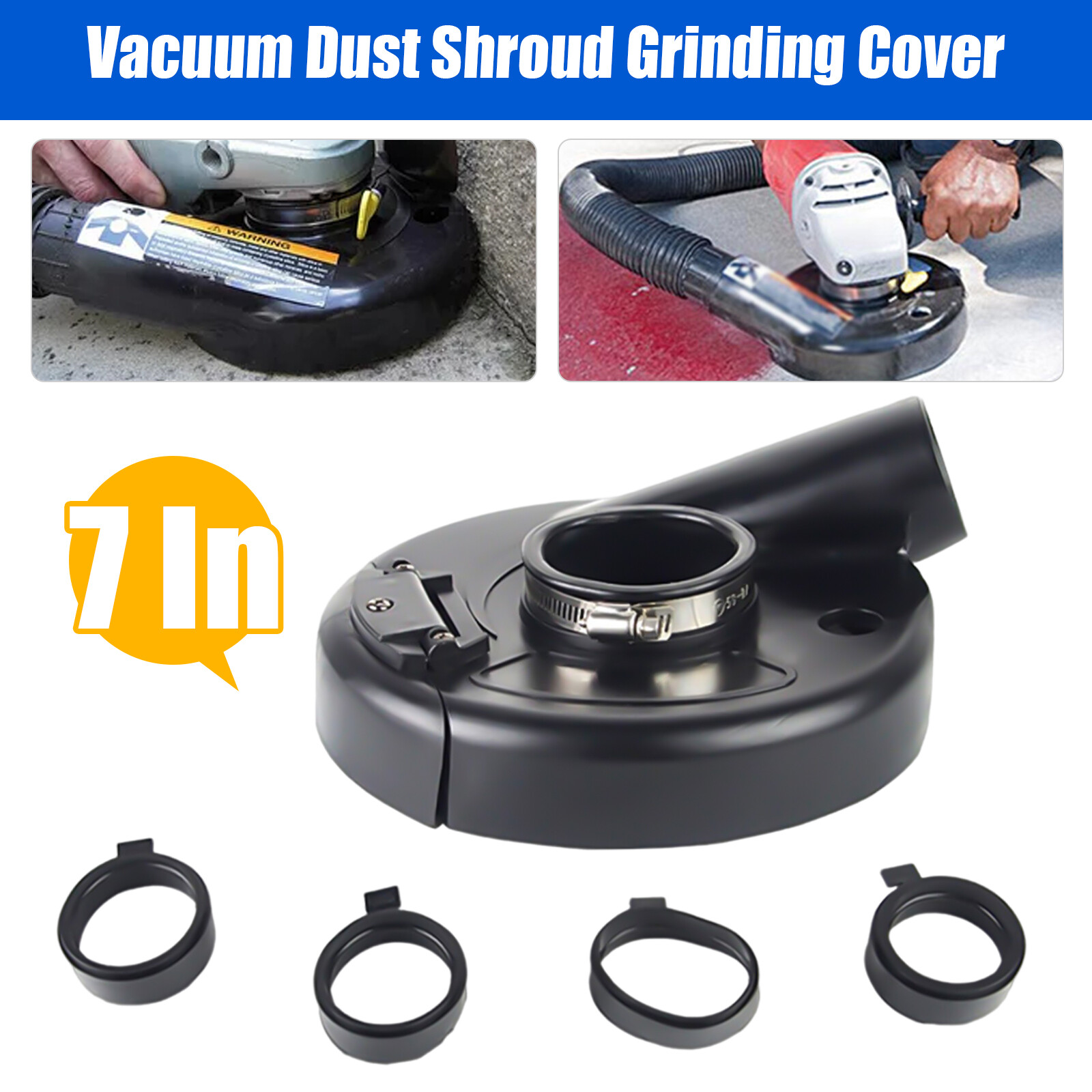 7in Dust Cover Dust Shroud Angle Grinder Dustless Vacuum Universal Surface Cover