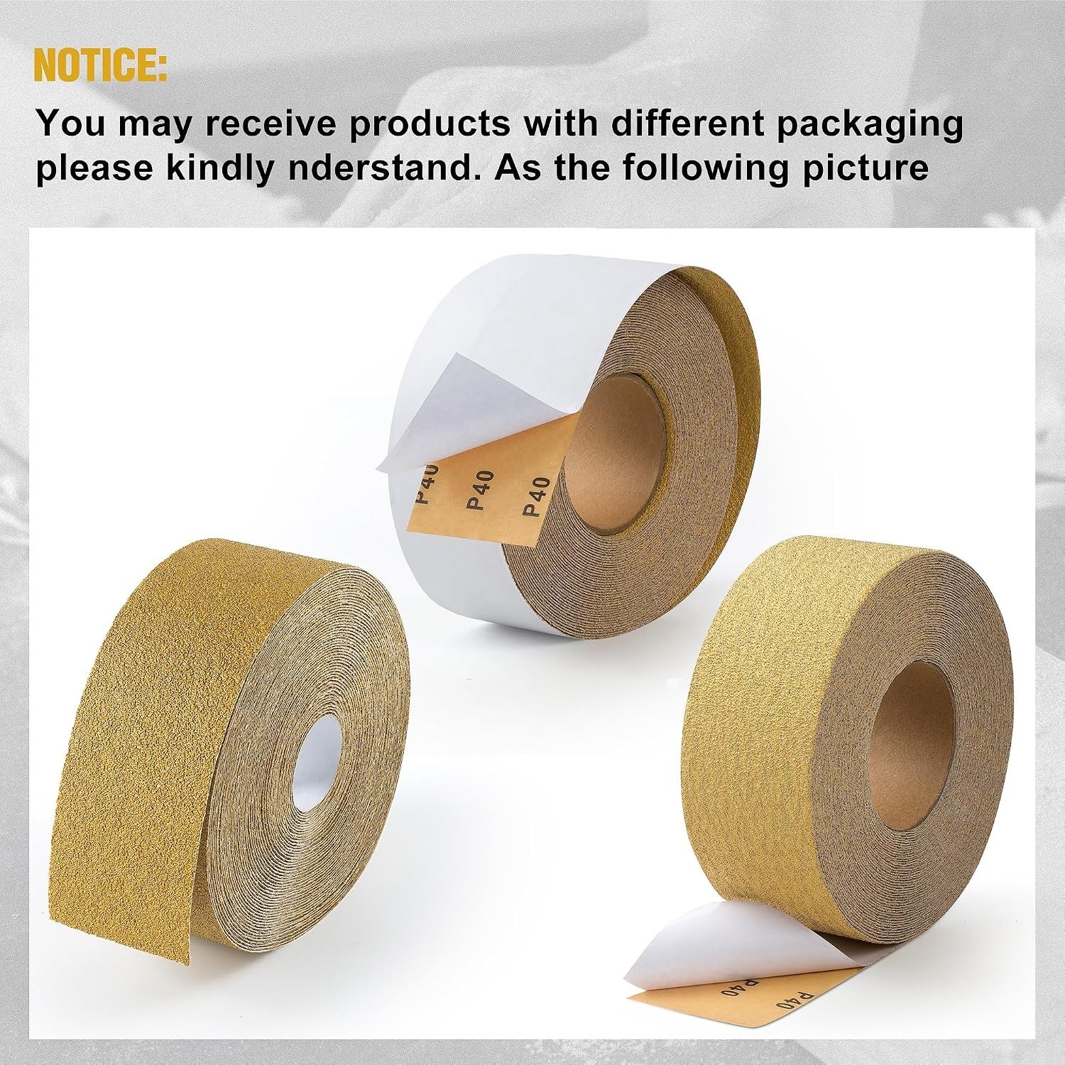 180 Grit PSA Sticky-Back Sanding Roll 2-3/4″ x 20 Yd Gold