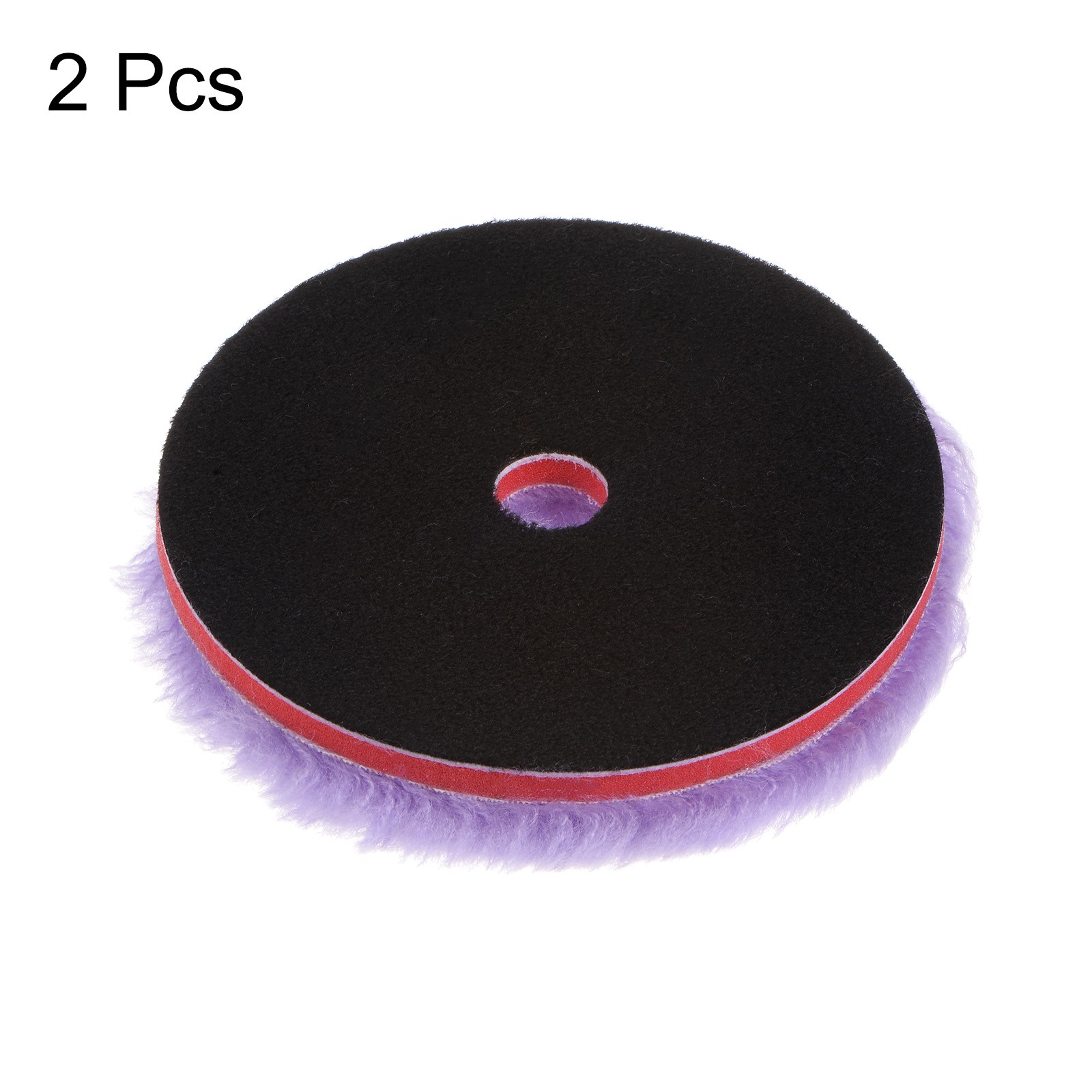 2pcs Wool Polishing Pads 5.5″ Purple Wool Buffing Wheel with Hook and Loop