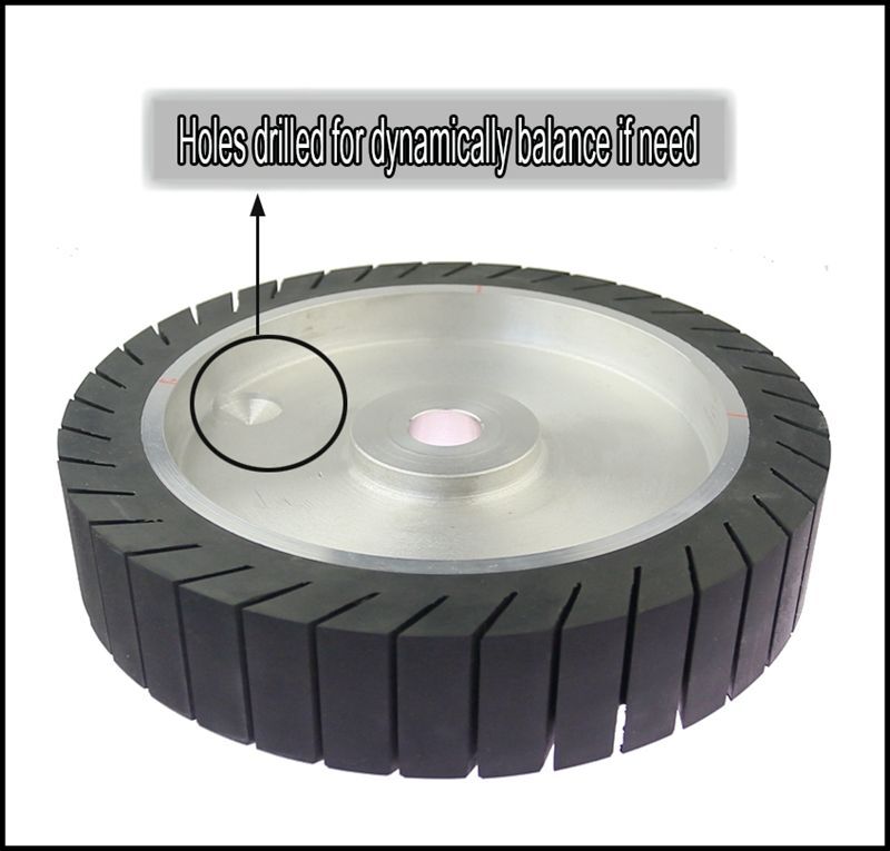 250*50mm Centrifugal Rubber Contact Wheel 10″ for Sanding Belts on Motor Grinder