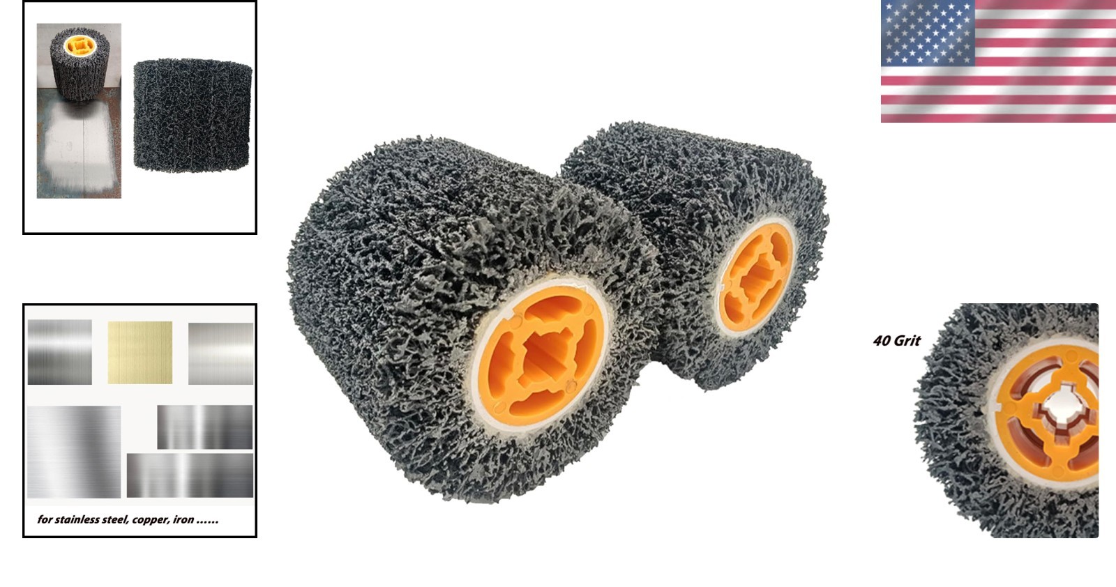 Surface Conditioning Drum Abrasive Wheel 40 Grit Burnishing Tool for Metal