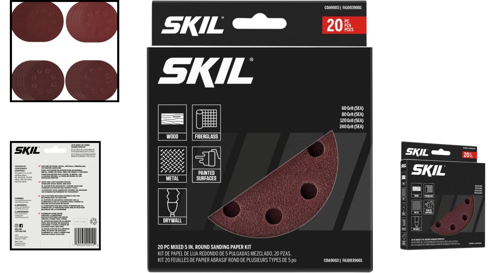 Versatile 5″ Sanding Discs Kit – 20 Pieces with Coarse to Extra Fine Grits