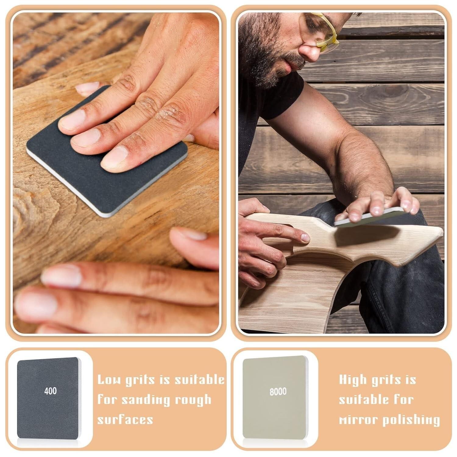 2 X 2 Inch Sanding Pads Micro Mesh Padded Sanding Pads Polishing Soft Mess Pen