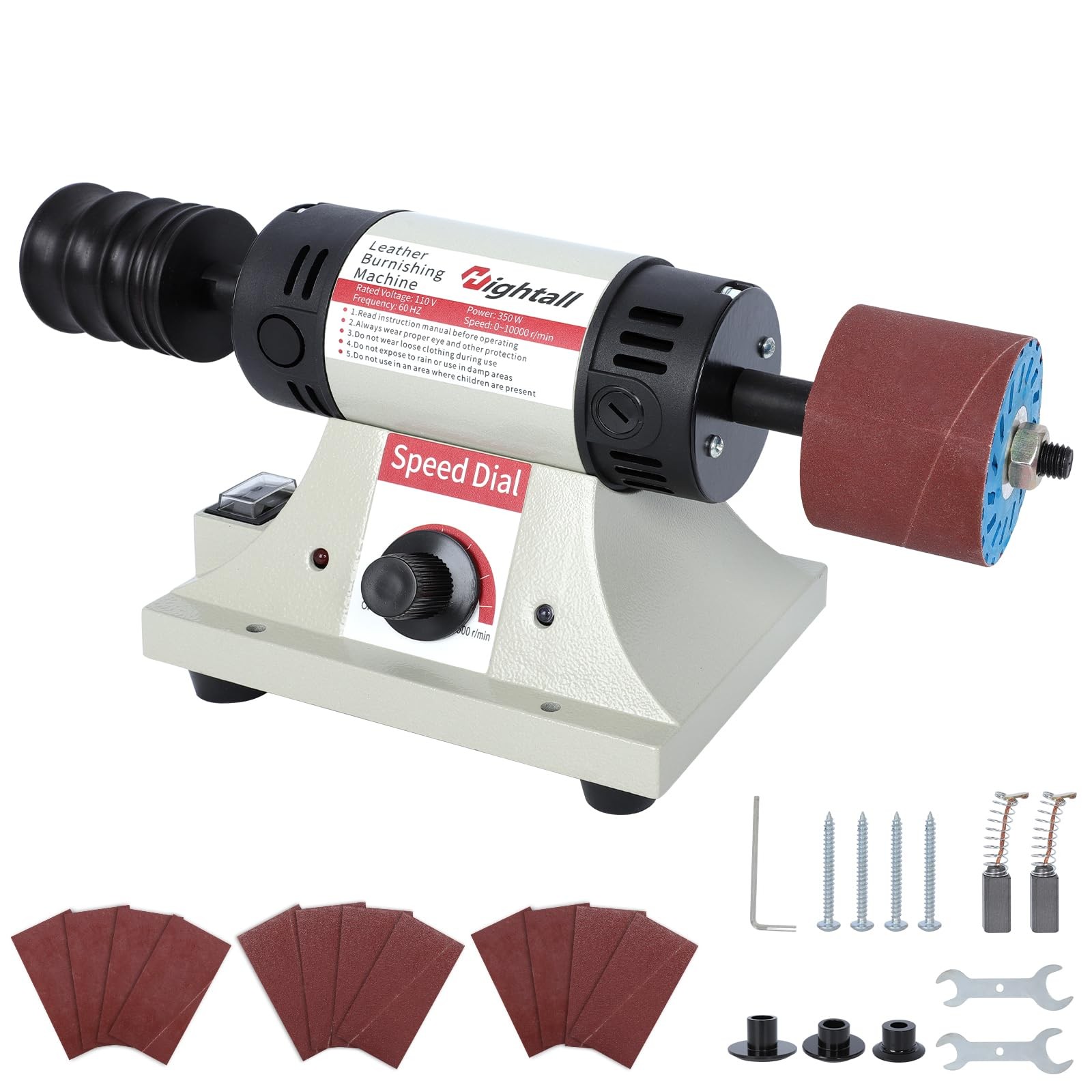 Leather Burnishing Machine, 1750-8500 RPM Variable Speed, 350W Electric Black