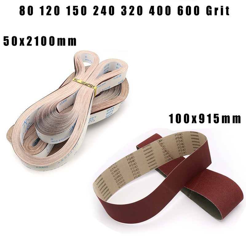 100x915mm 50x2100mm Sanding Belts Belt Sander Sandpaper for Metal 80 – 600 Grit