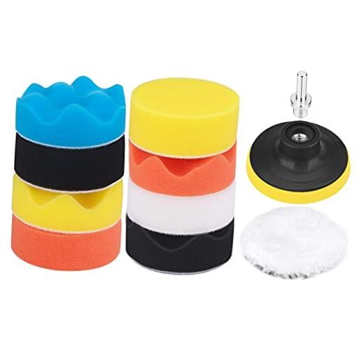 3″ Polishing Pads Kit – 11PCS Foam Buffing Pads with Drill Adapter – Foam