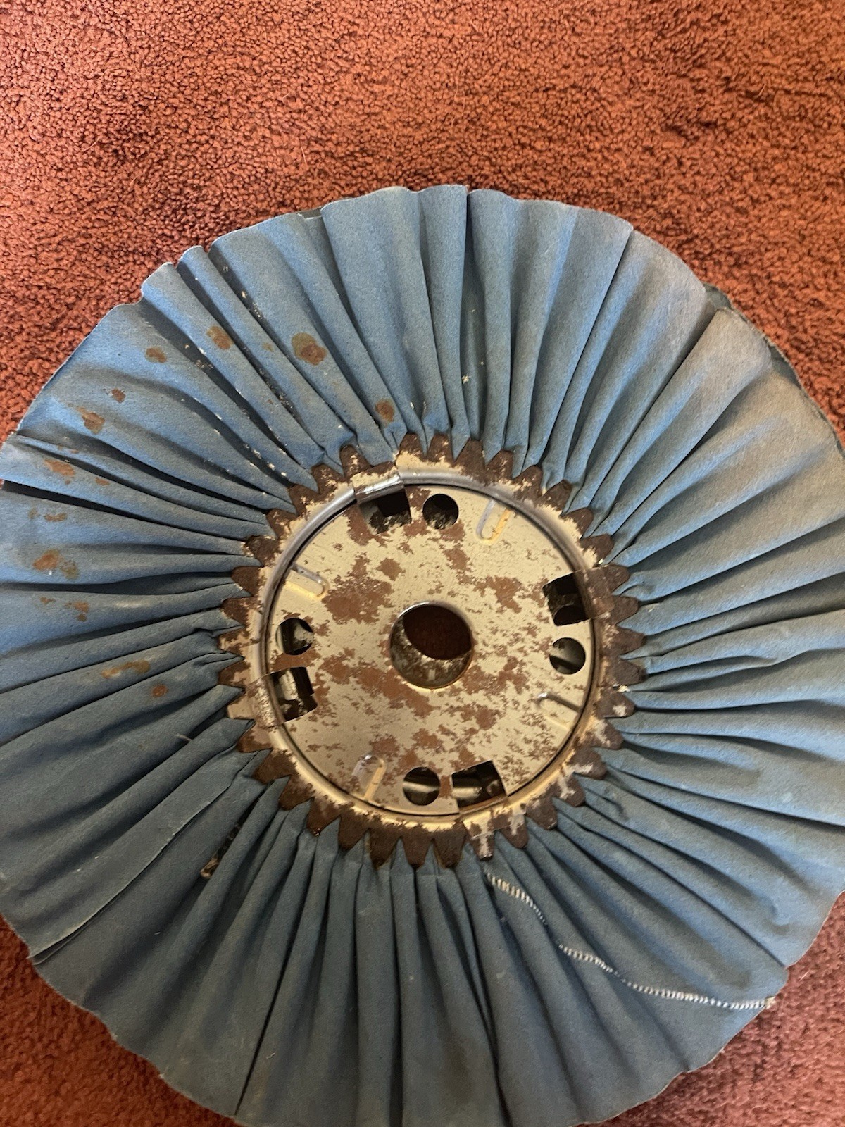 Cotton polishing wheels 14″x1/2″x1-1/4″ blue cotton 15 ply
