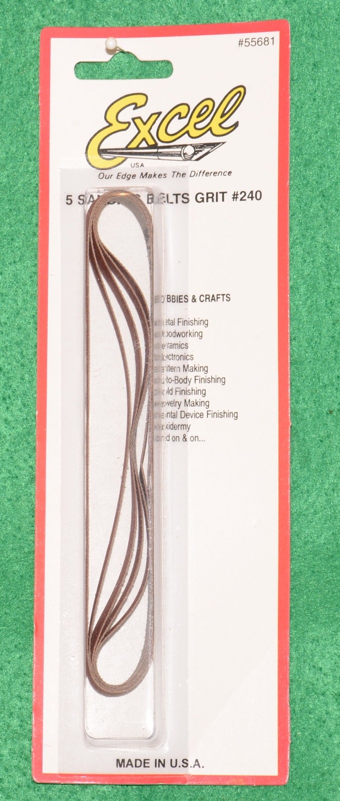 Excell Sanding Belt 240 grit, pkg of 5