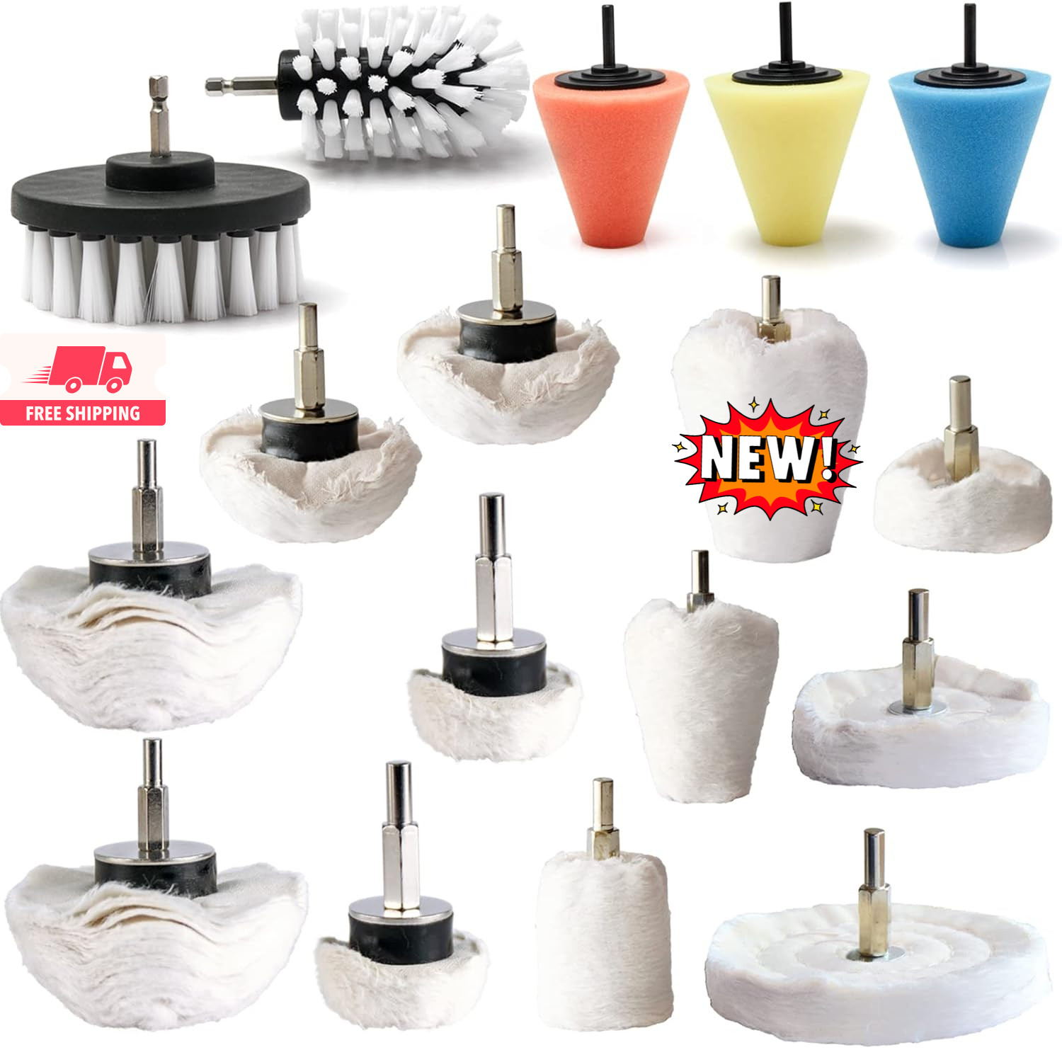 Kit de 17 discos de pulido para taladro, para metal, aluminio, acero inoxidable,