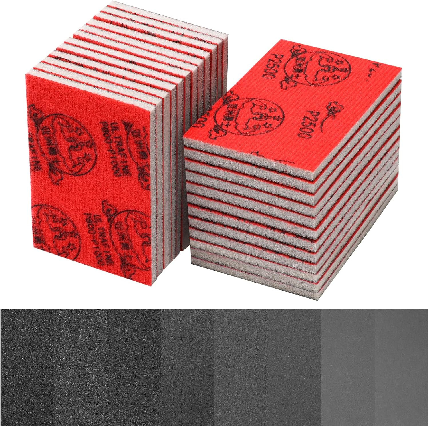 24 Pcs 3 x 4 Inch 180-3000 Grit Sanding Sponge Set, Ultra Fine Sanding Sandpape