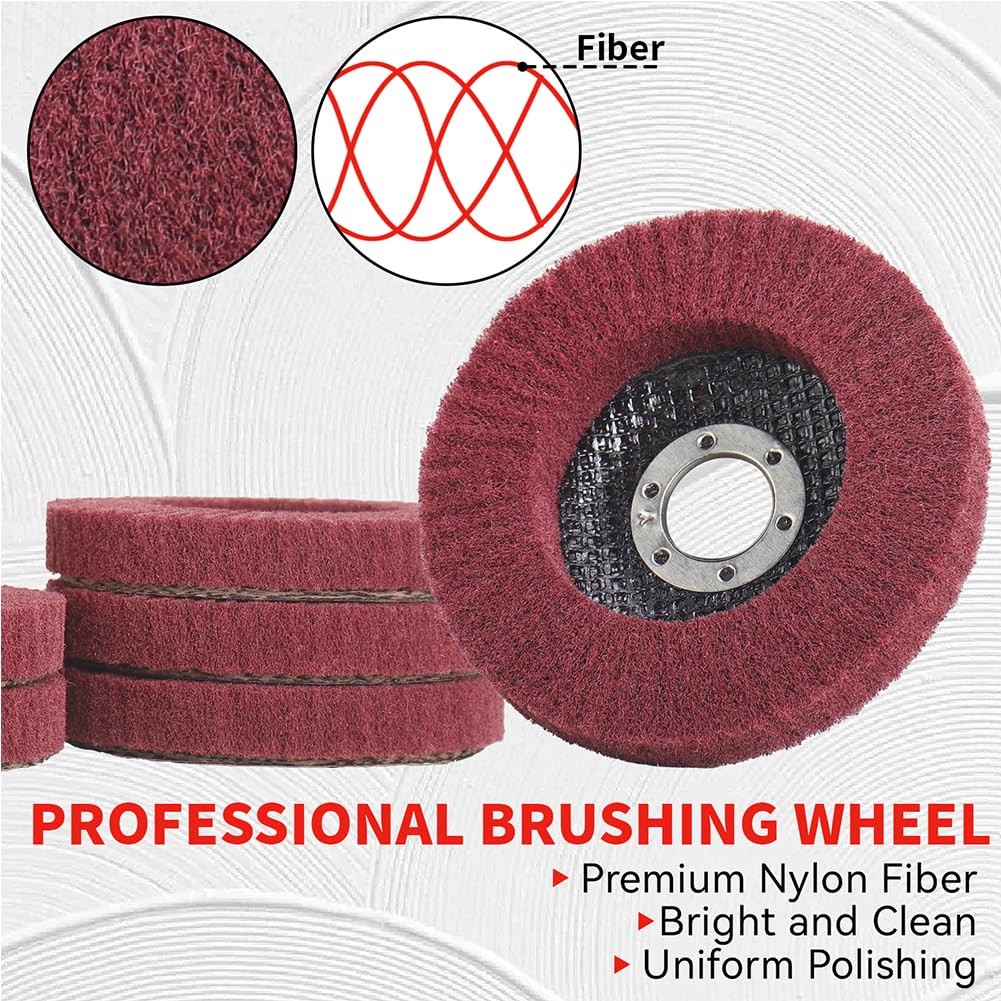 4.5″ Nylon Scour Flap Disc Set 180 & 320 Grit for Metal Wood Polishing (10pcs)