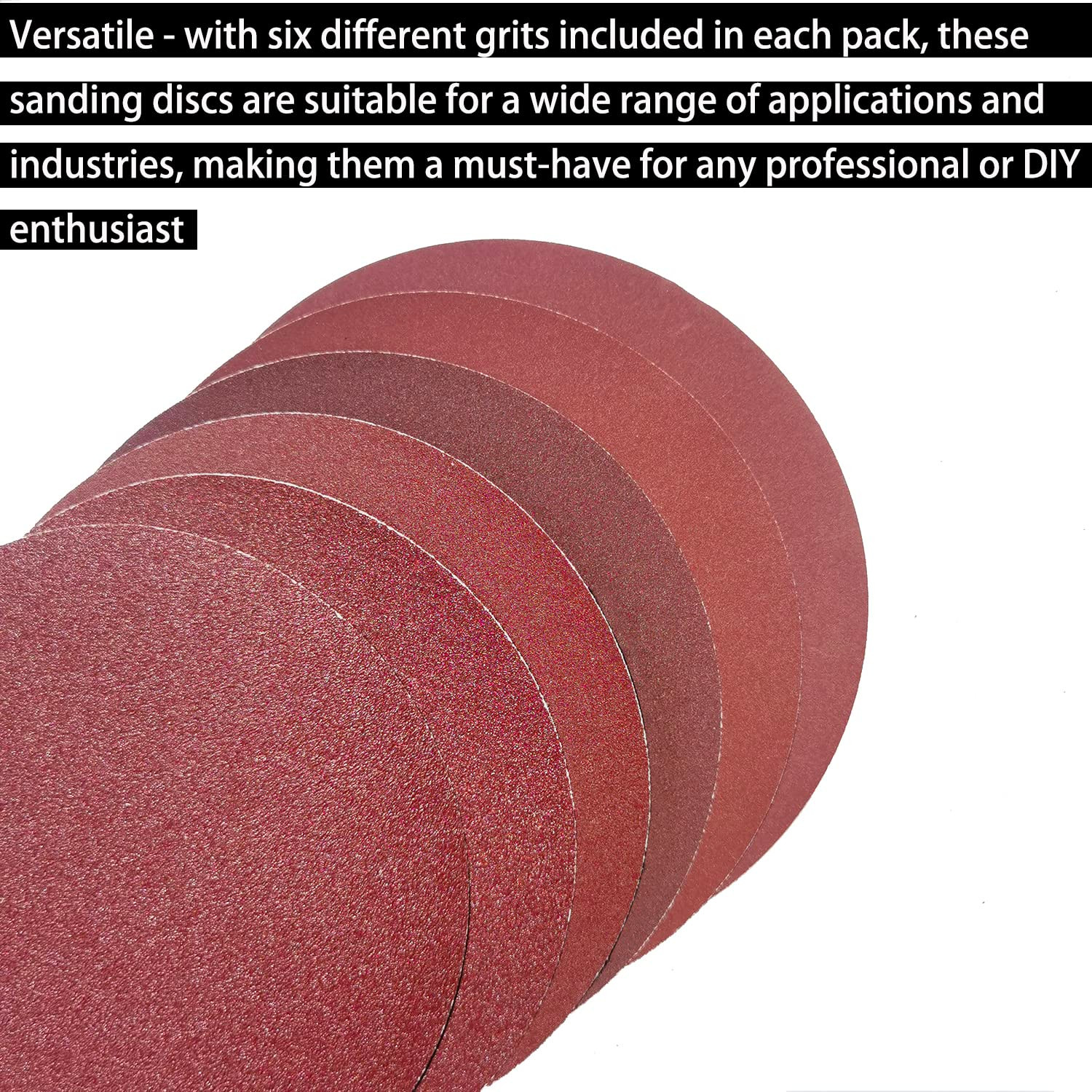 60 Pcs 6inch Nohole Psa Aluminum Oxide Self Stick Sanding Disc Of 80 120 180…