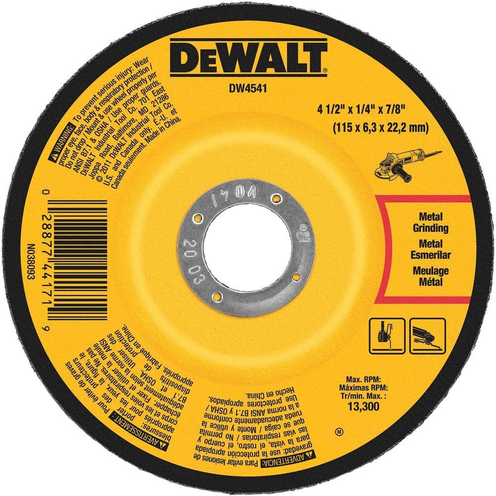 DEWALT 4-1/2″ X 1/4″ X 7/8″ FAST CUT ABR – Yellow