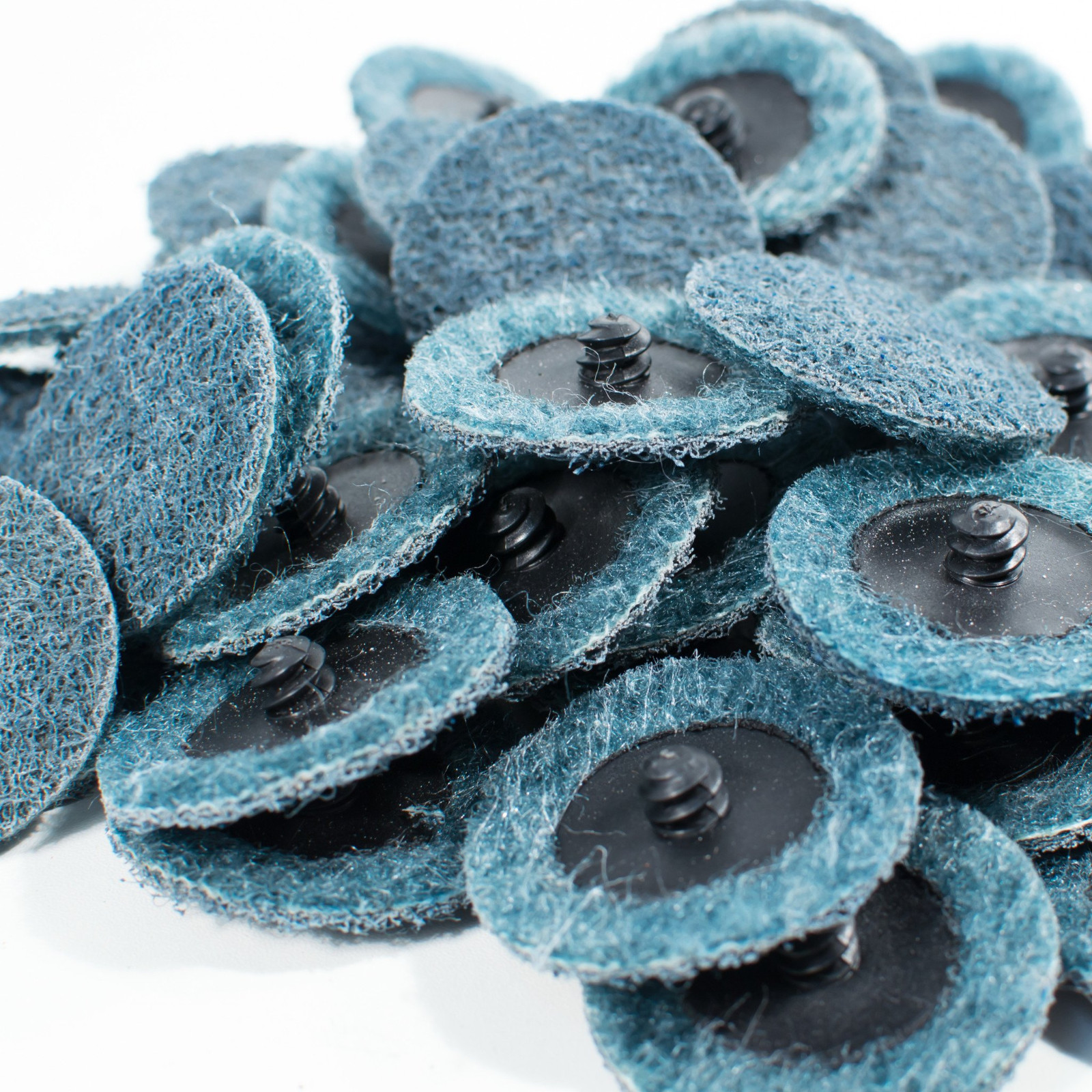 50PC 2″ Fine Roll Lock Grinding Surface Conditioning Disc – Non-Woven – BLUE