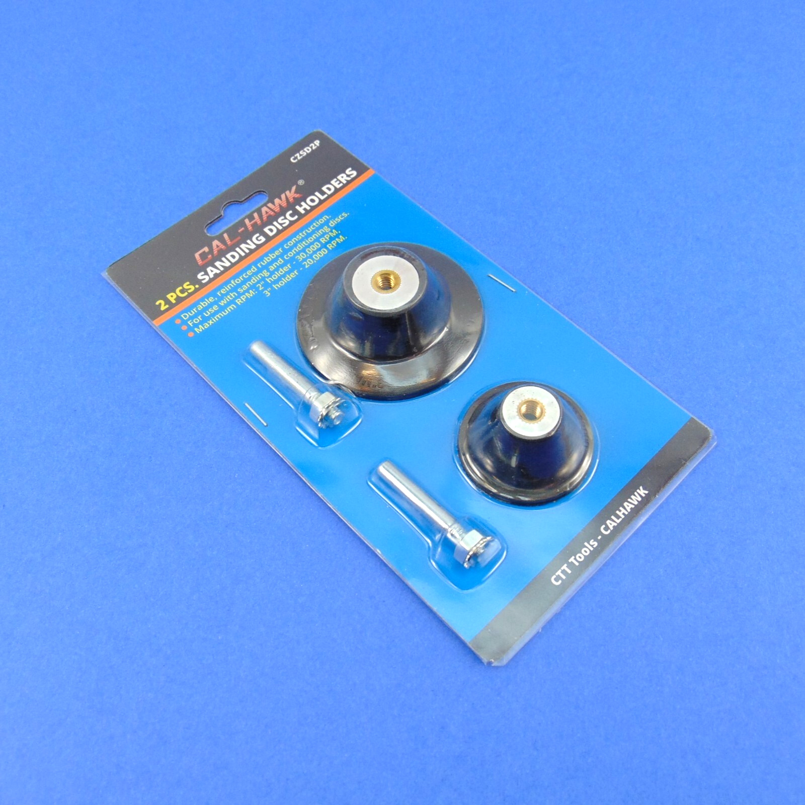 2-Pc Sanding Grinder Disc Holder Set w/ Mandrels 2” & 3” Pad Drill Mounted Tool