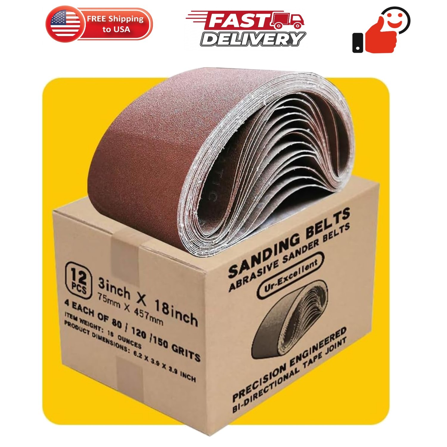3×18 3 x 18 Inch Sanding Belt Pack 3-Inch x 18-Inch,12 Pcs4 Each of 80 120 15…