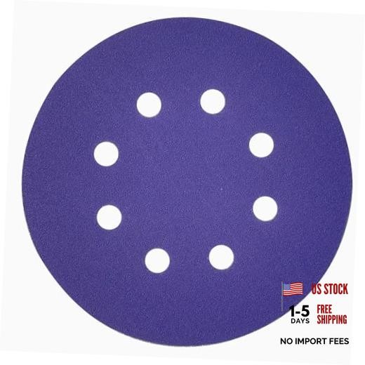 Ultra Durable Ceramic Sanding Discs, 5 inches 8-Holes, Heavy-Duty Hook & 25 40