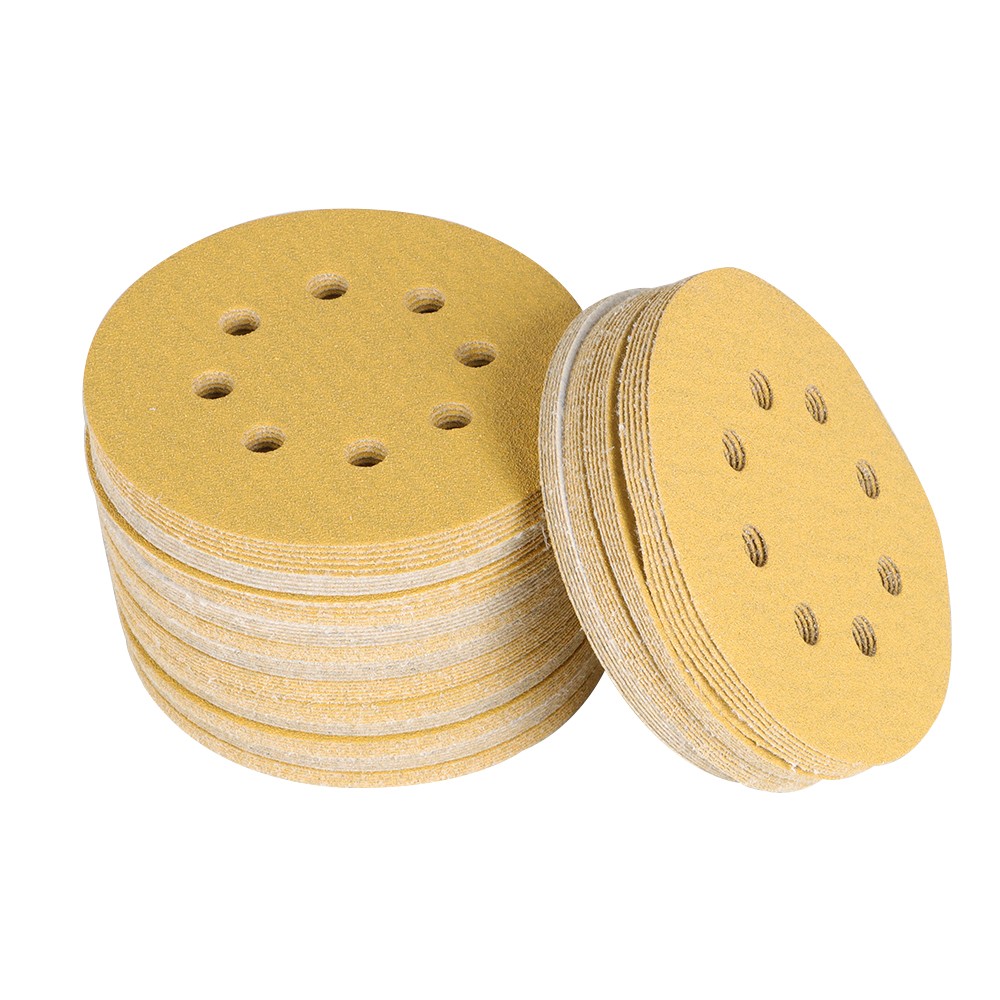 100 Pack 5 Inch 8-Hole 100 Grit Hook-and-Loop Sanding Disc Sander Paper