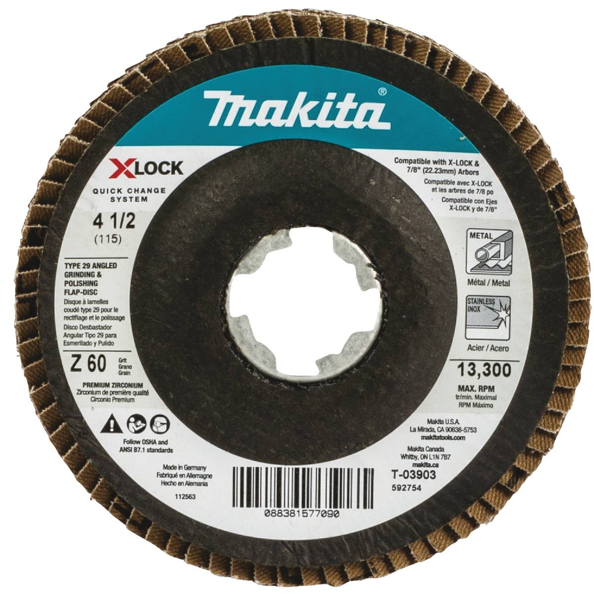 Makita 4.5″ 60g Flap Disc T-03903