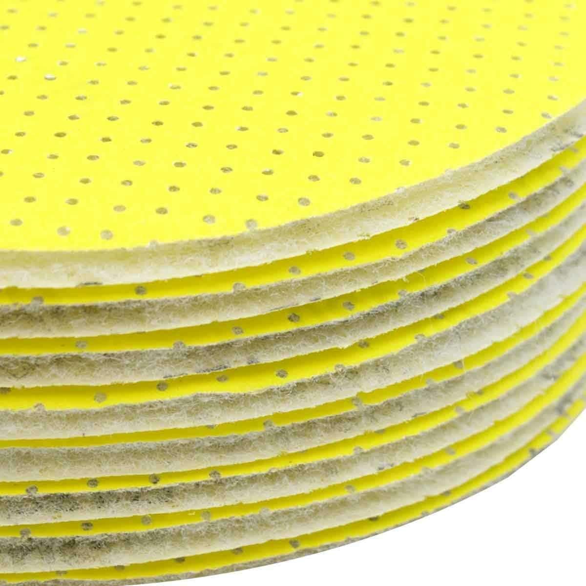 5PCS 9inch Multi-Hole Drywall Sander Paper 220 Grit Hook And Loop Sanding Discs