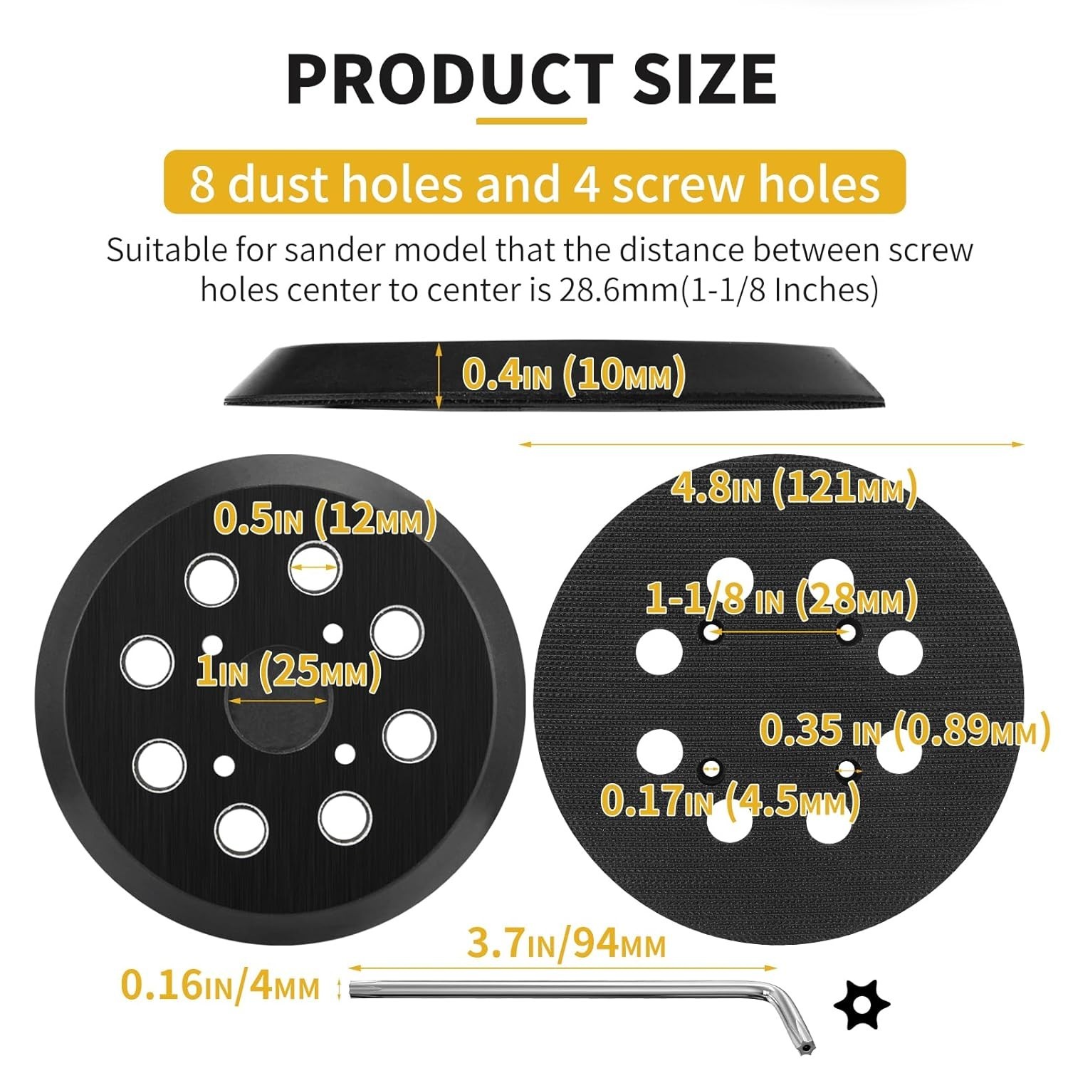 Sander Pad for Milwaukee, 2 Pack 5 Inch 8 Hole Orbital Sander Pad for Milwaukee