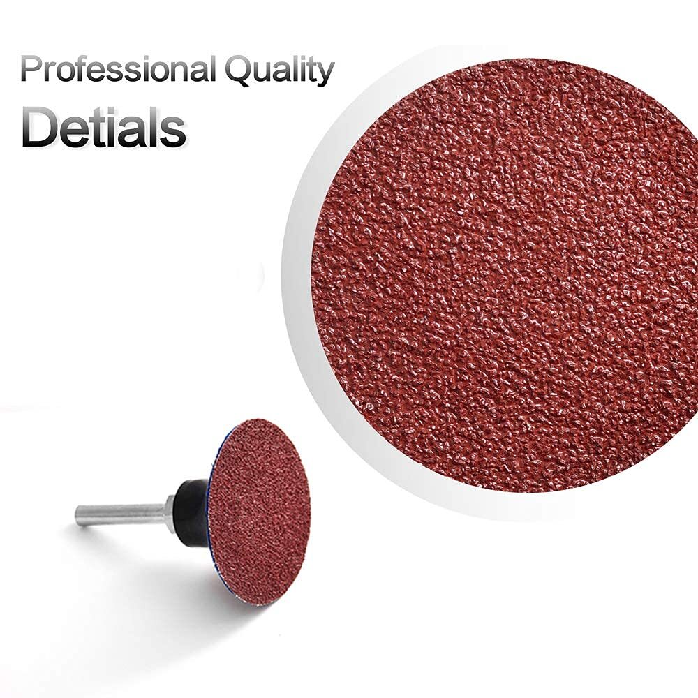 50PCS 2 inch Aluminum Oxide Roll Lock Sanding Discs 36-240 Grit Die Grinder Pads