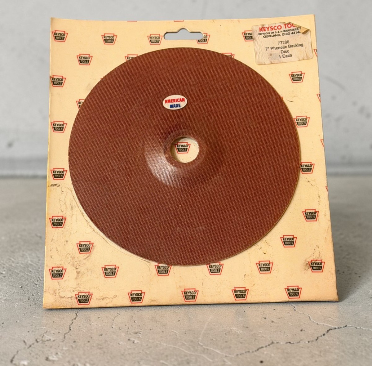 Keysco 77280 7″ Phenolic Backing Disc NOS USA Made Sanding Polishing Backer