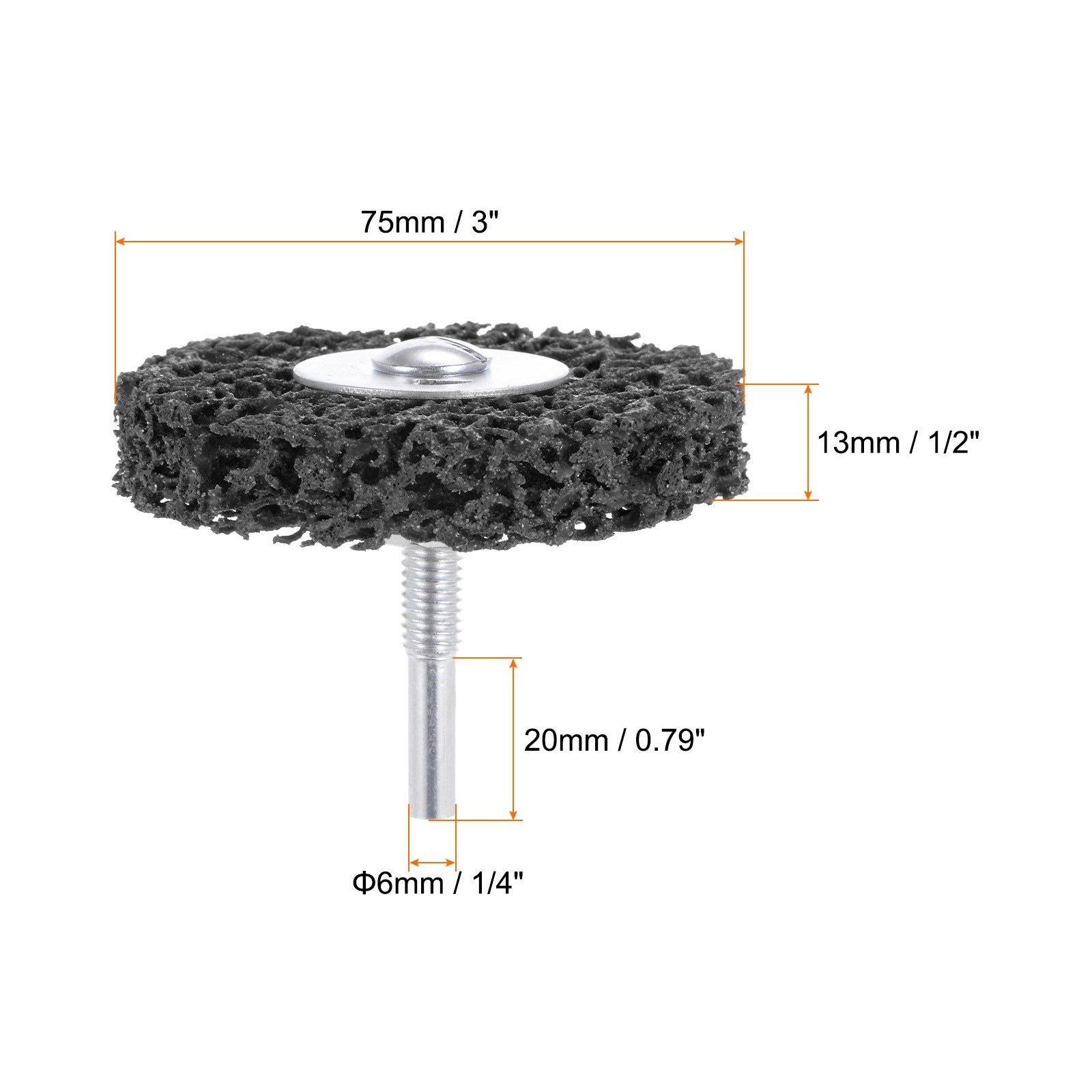 2pcs Strip Wheel Stripping Wheels 3″x1/2″x1/4″ Shaft for Black