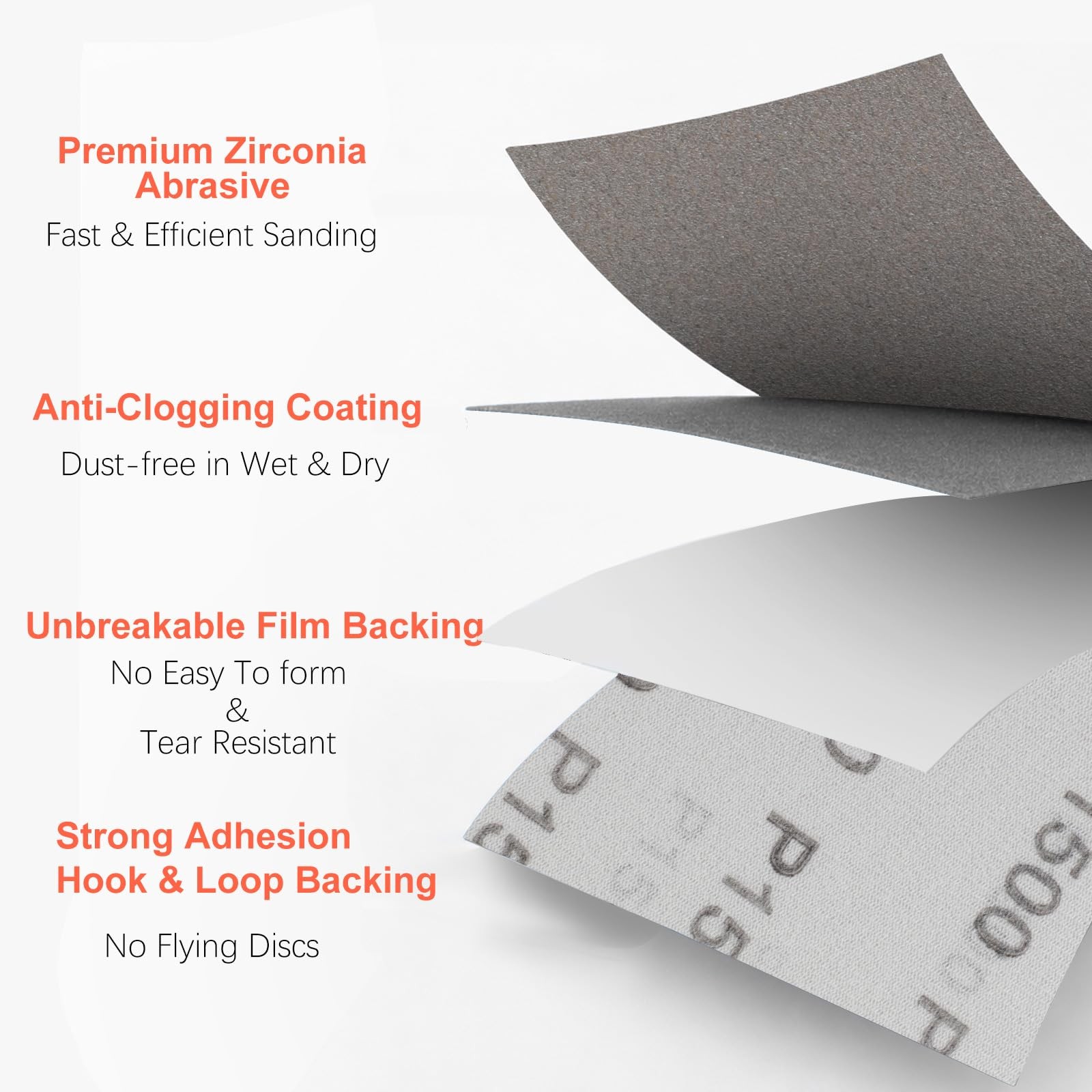 6 Inch Film Sanding Discs: 320 400 600 800 1000 1500 2000 Grit 6 inches
