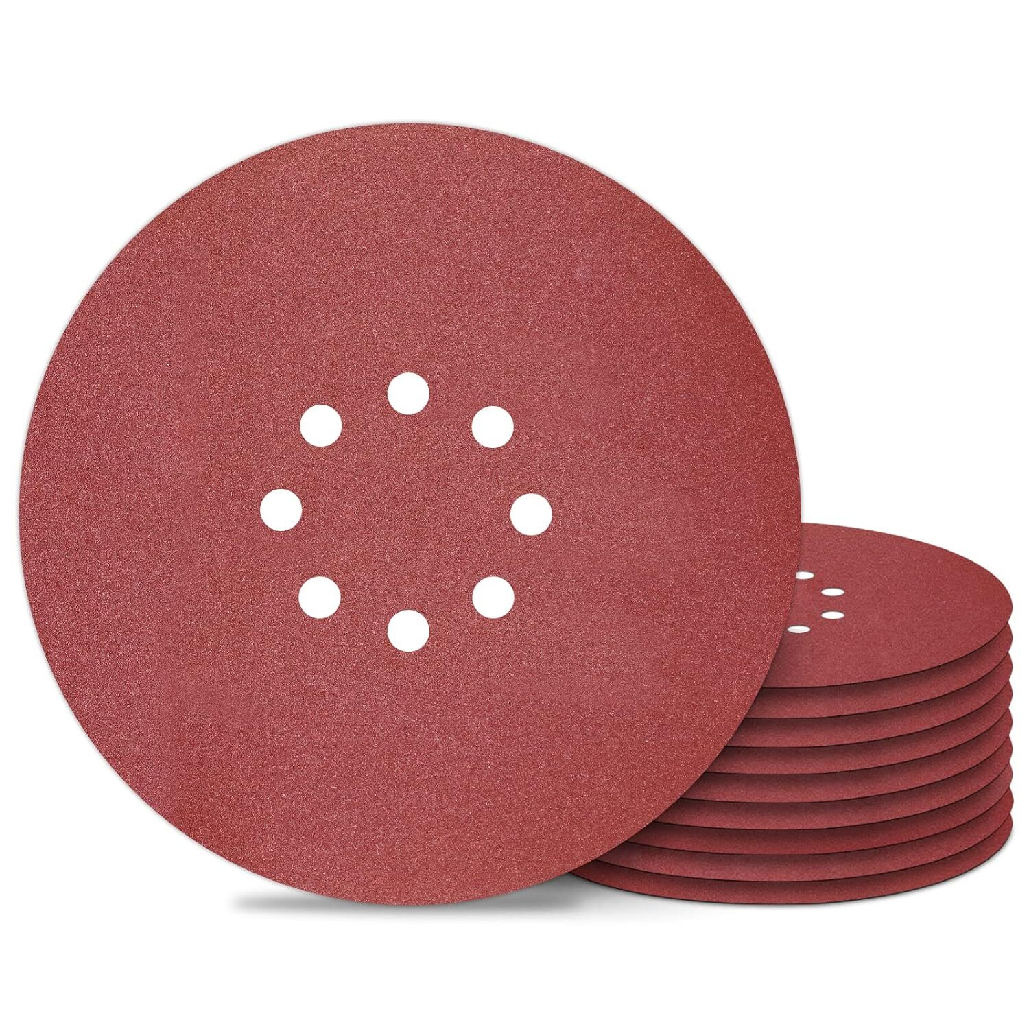 10PACK 9 inch Sanding Disc Drywall Sander Paper Hook and Loop 10-Hole 240 Grit