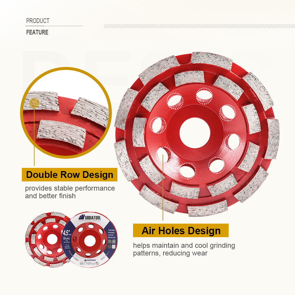 Diamond Segment Grinding Wheel 7″ Cup Disc Grinder for Concrete Granite Stone