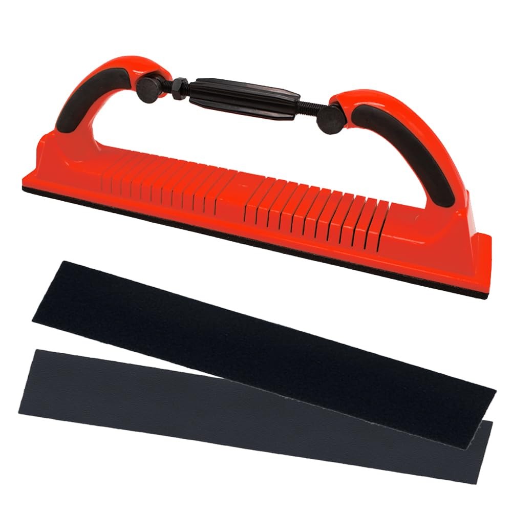 Adjustable Radius Flex Longboard Hand Sanding File Block with Longboard, Red