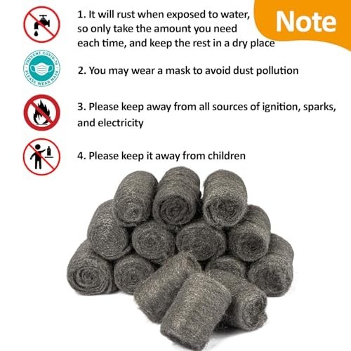 15PCS Steel Wool 0000 Polishing Pads for Chrome Glass Wood Cleaning