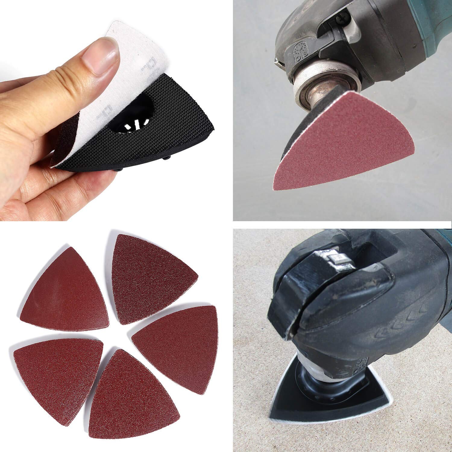 Triangle Oscillating Multi Tool Sanding Pads, 60Pcs 3-1/8 Inch Oscillating to…