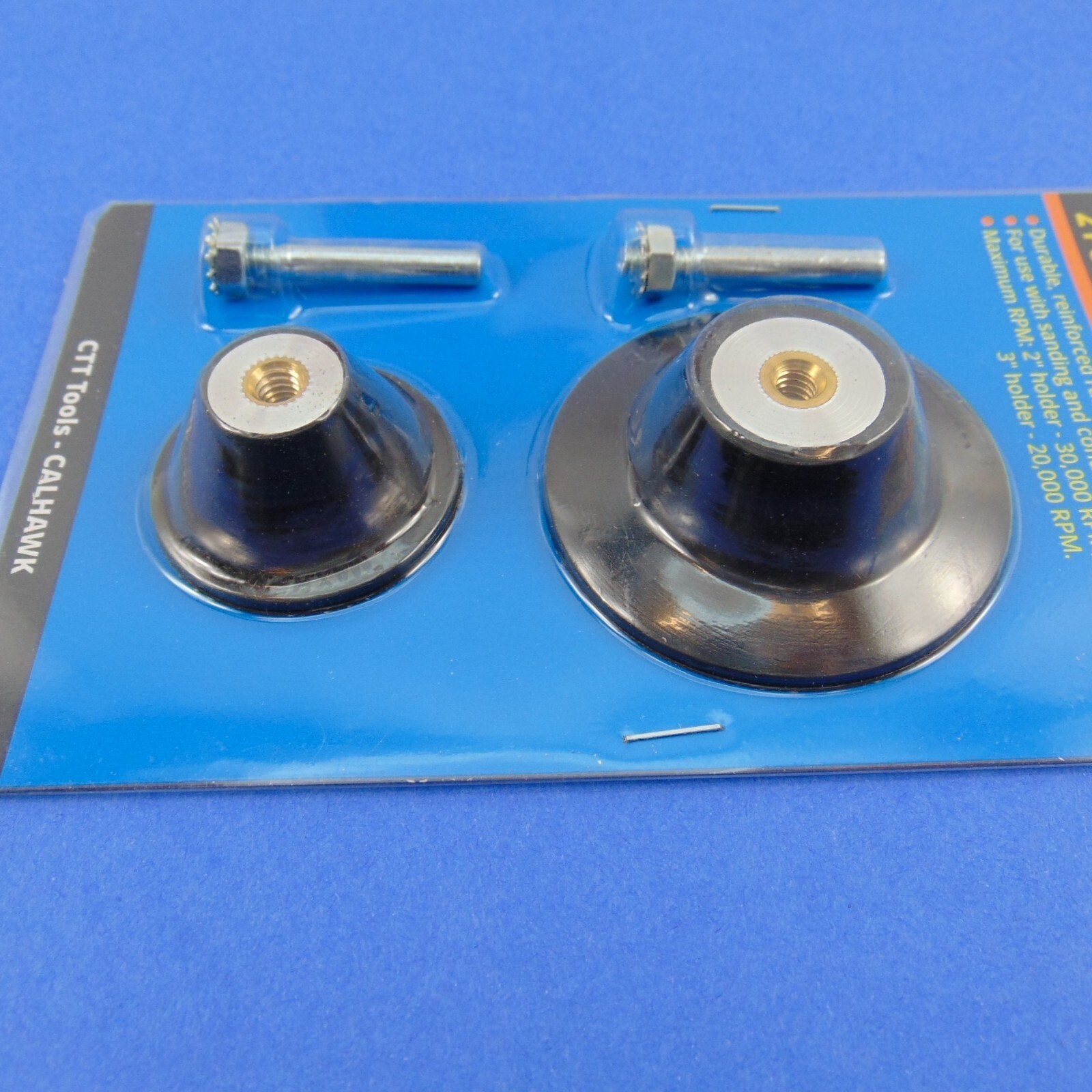 2-Pc Sanding Grinder Disc Holder Set w/ Mandrels 2” & 3” Pad Drill Mounted Tool