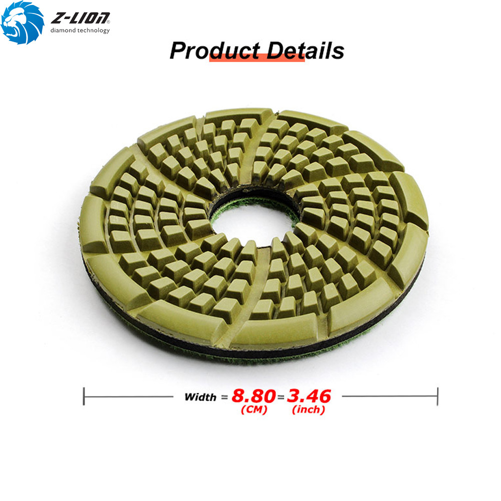 7Pcs Diamond Floor Polishing Pads 3.4” Grit 50-3000 for Concrete Marble Stone