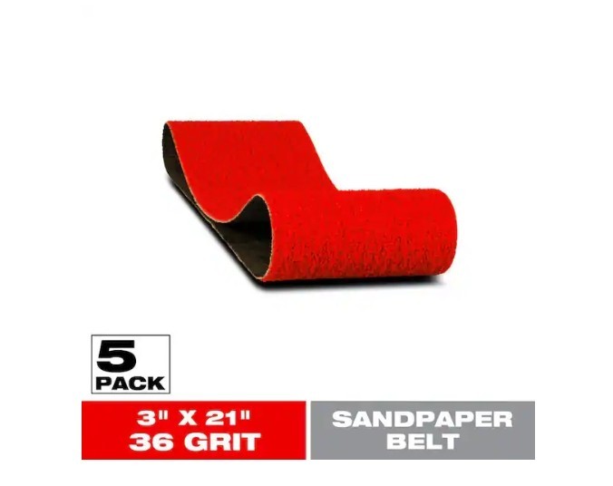 3″ x 21″ 36-Grit Sanding Belts Durable Abrasive for Belt Sanders