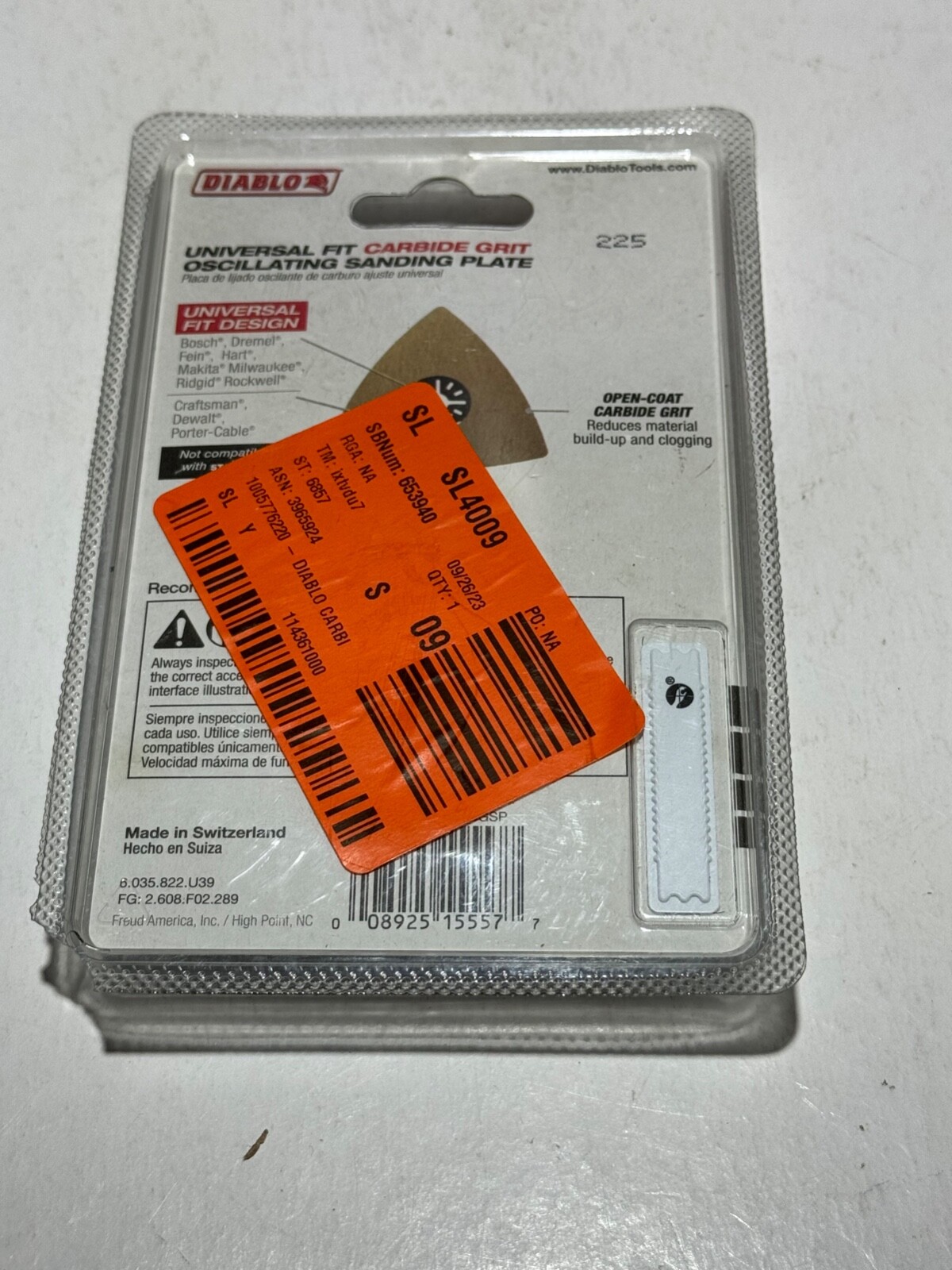 Diablo 3-1/2 in. 20-Grit Universal Fit Carbide Grit Oscillating Sanding Plate