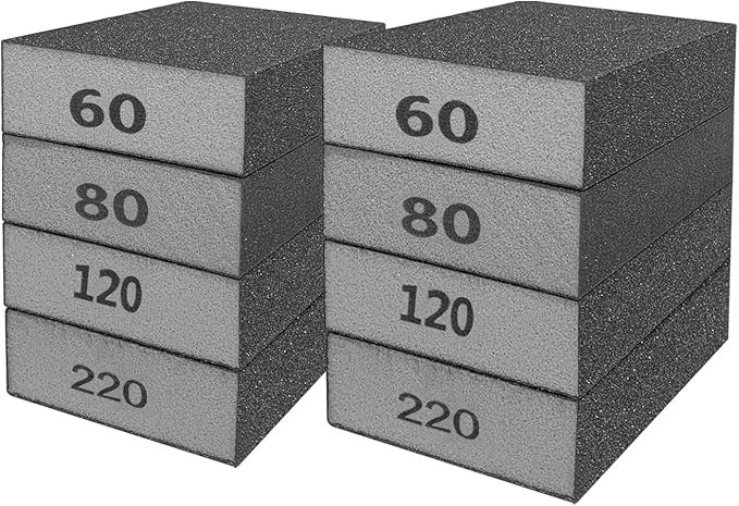 8 Pcs 60/80/120/220 Grit Sanding Sponge Block Wet Dry Sanding Sponge