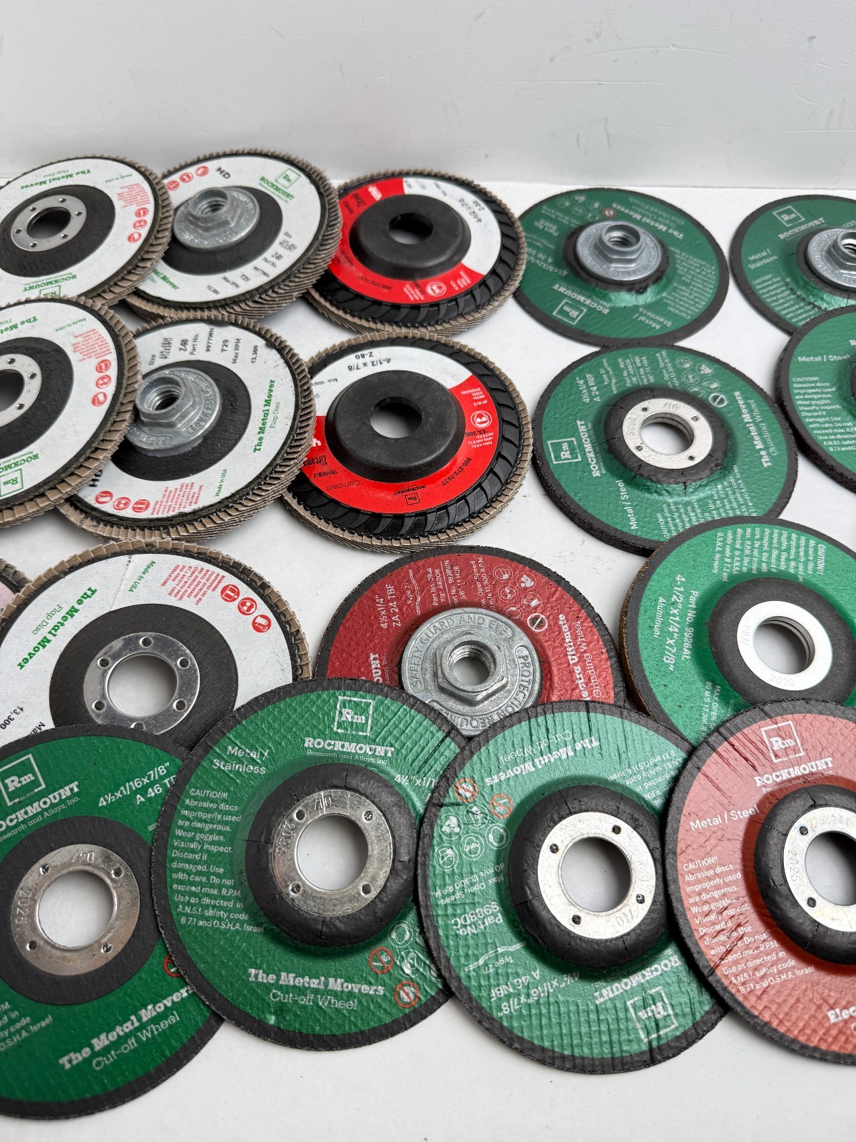 23 NEW Rockmount 9978WN 4-1/2” Zirconia Flap Discs T29 80 Grit 5/8-11