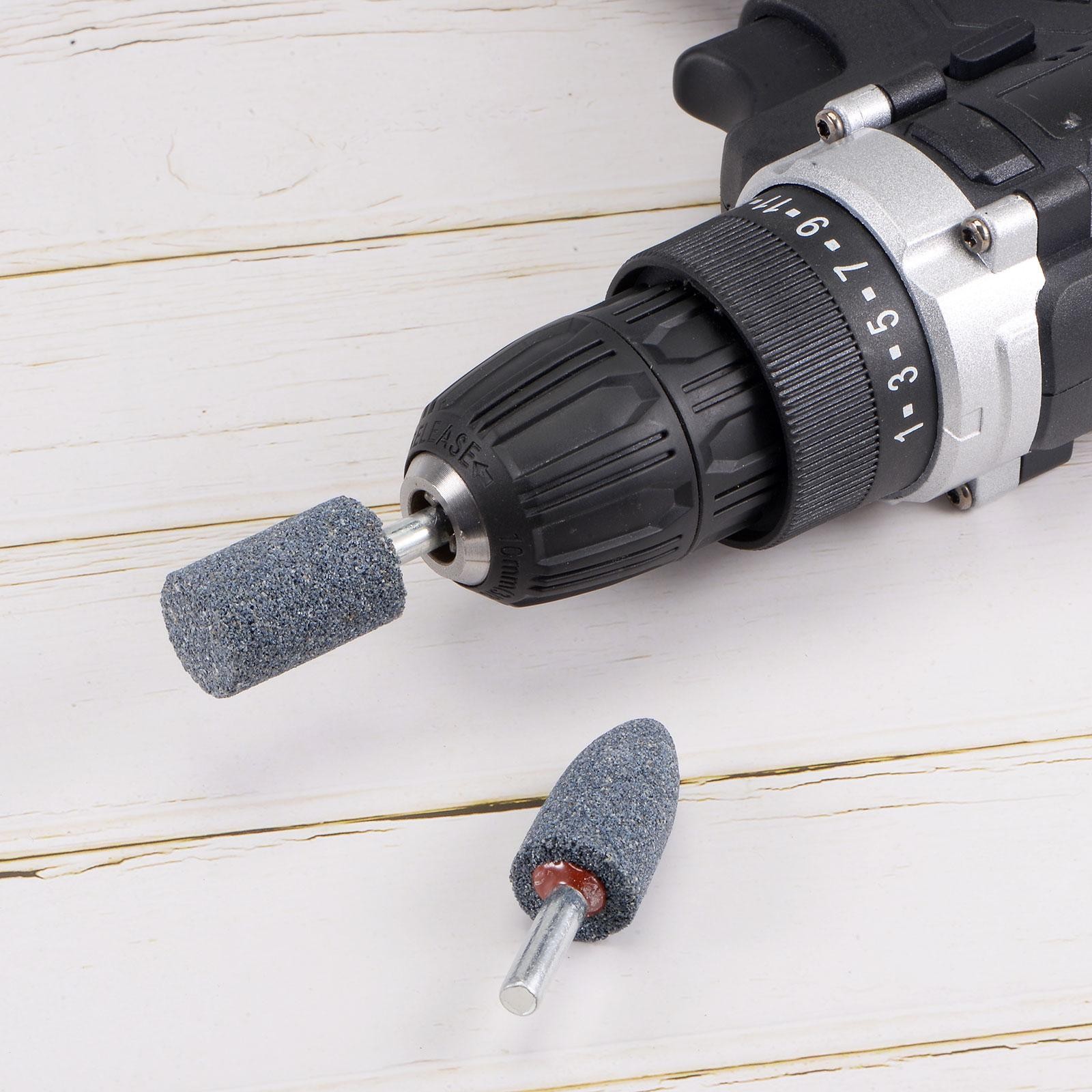 10pcs Abrasive Mounted Stone 1/4″ Shank 1.18″ Cylindrical Corundum Grinding Head