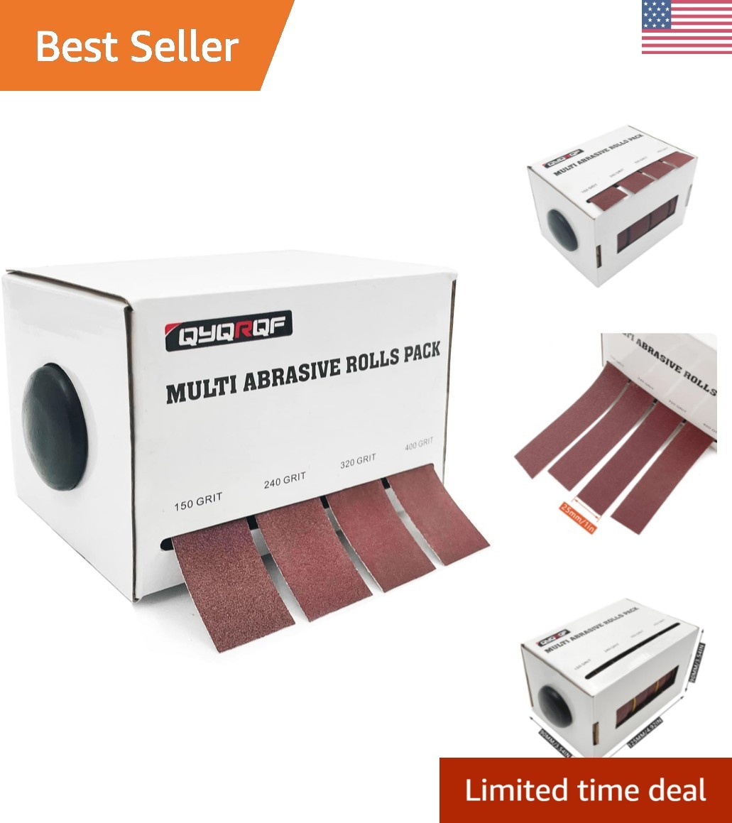 Versatile 4-Grit Sandpaper Roll Set for Woodworking & Automotive Projects – 6m