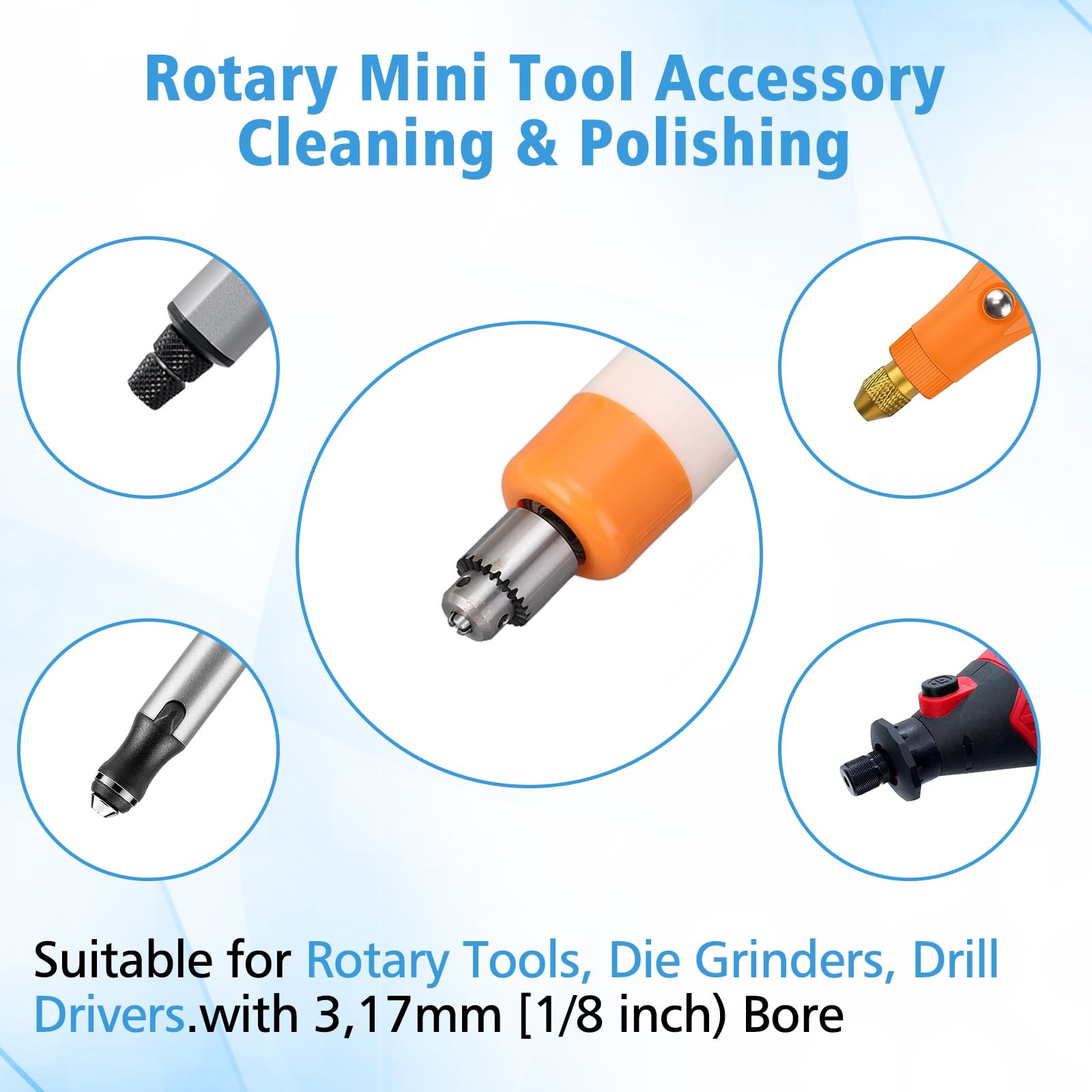 110pc Rotary Tool Polishing Wheels Buffing Kit 1/8 Inch Shank Metal Jewelry