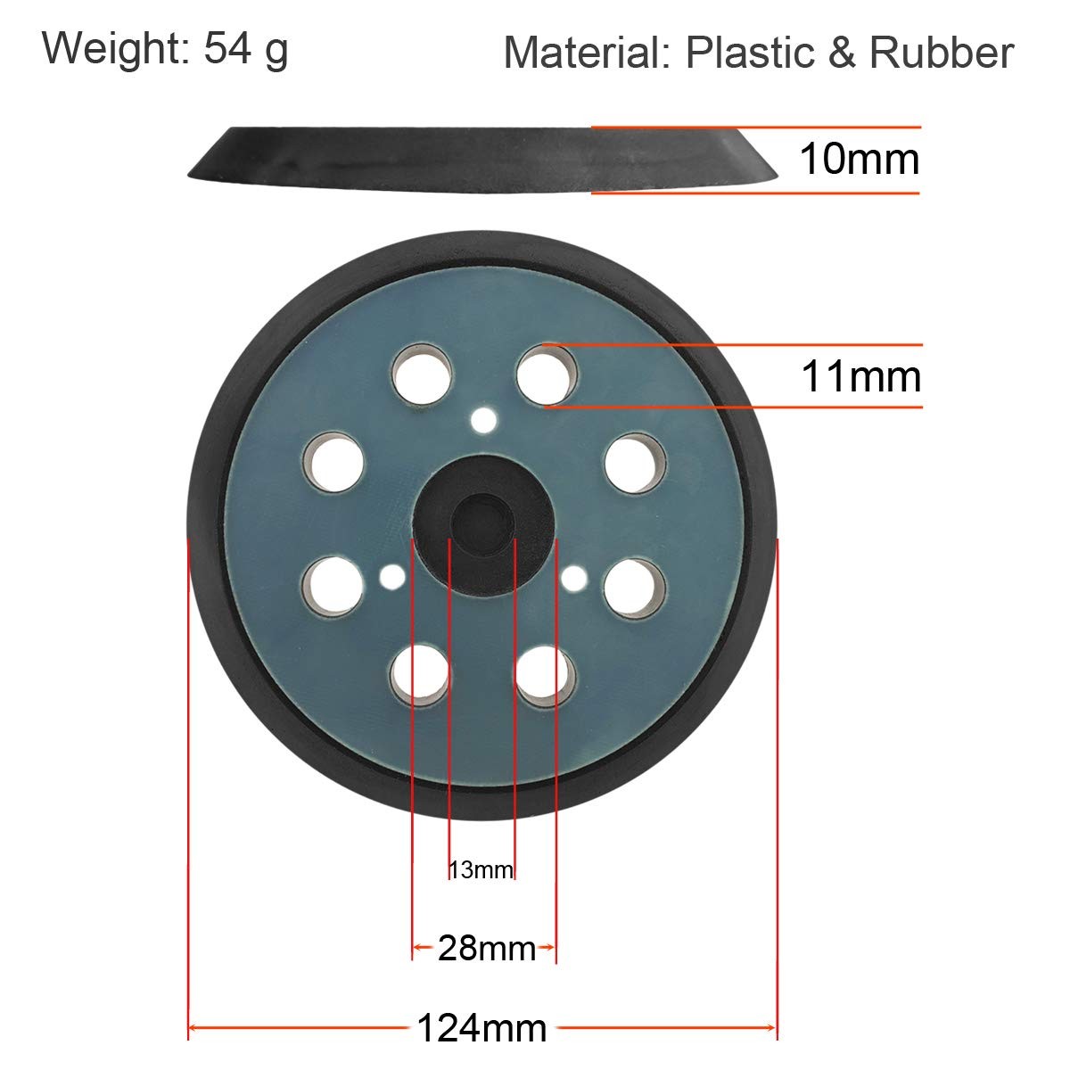 5″ 8-Hole Hook and Loop Sander Pad for DeWalt DW420 DW421 DW423