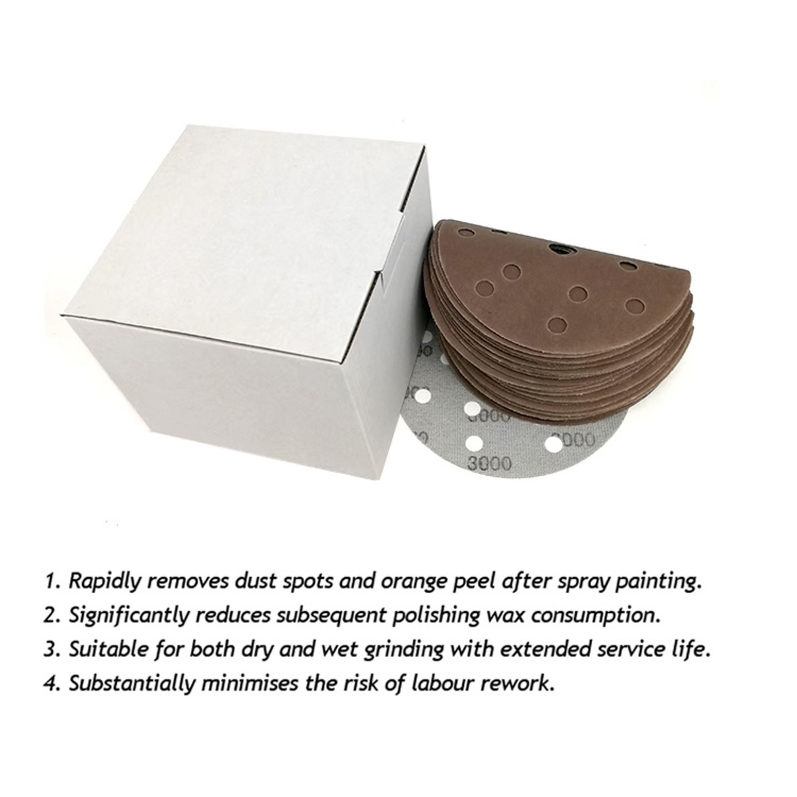 150mm sanding discs WET AND DRY 6 inch Sandpaper Film Pads 600-5000 GRIT 15 Hole